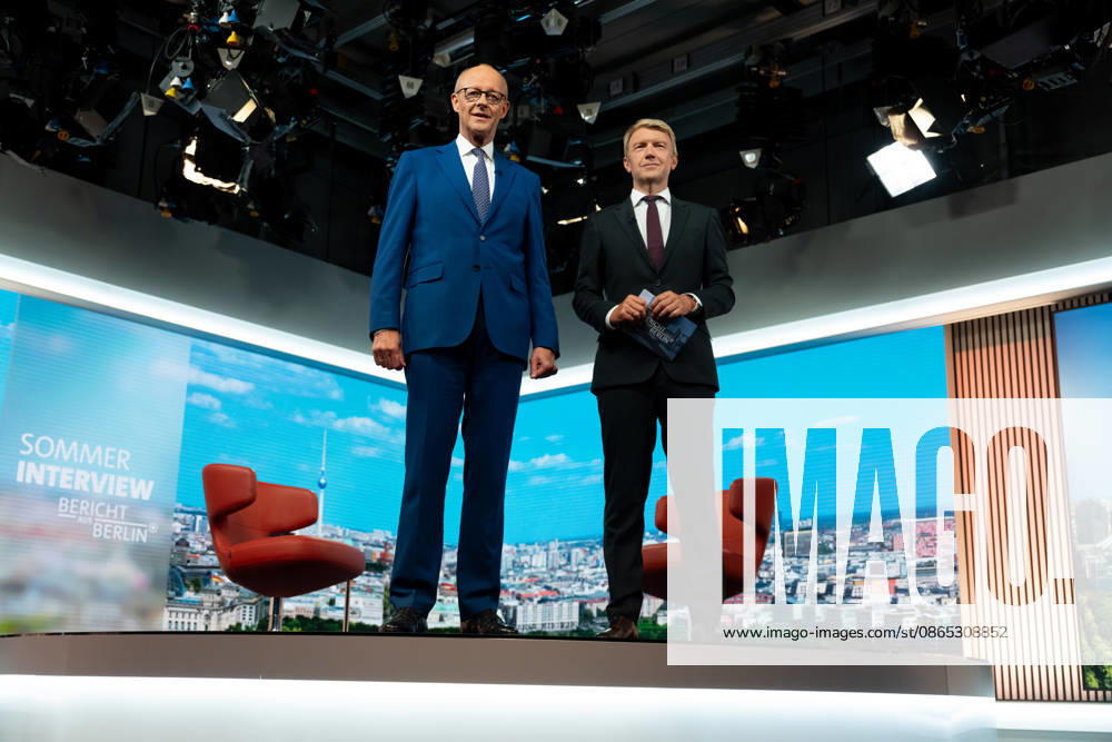 ARD Summer Interview, Federal Chancellor, Friedrich Merz, Berlin, ARD Summer Interview, Federal Chancellor, Friedrich Merz, CDU, Host, Markus Preiß, ARD Berlin Capital Studio, Berlin, GER