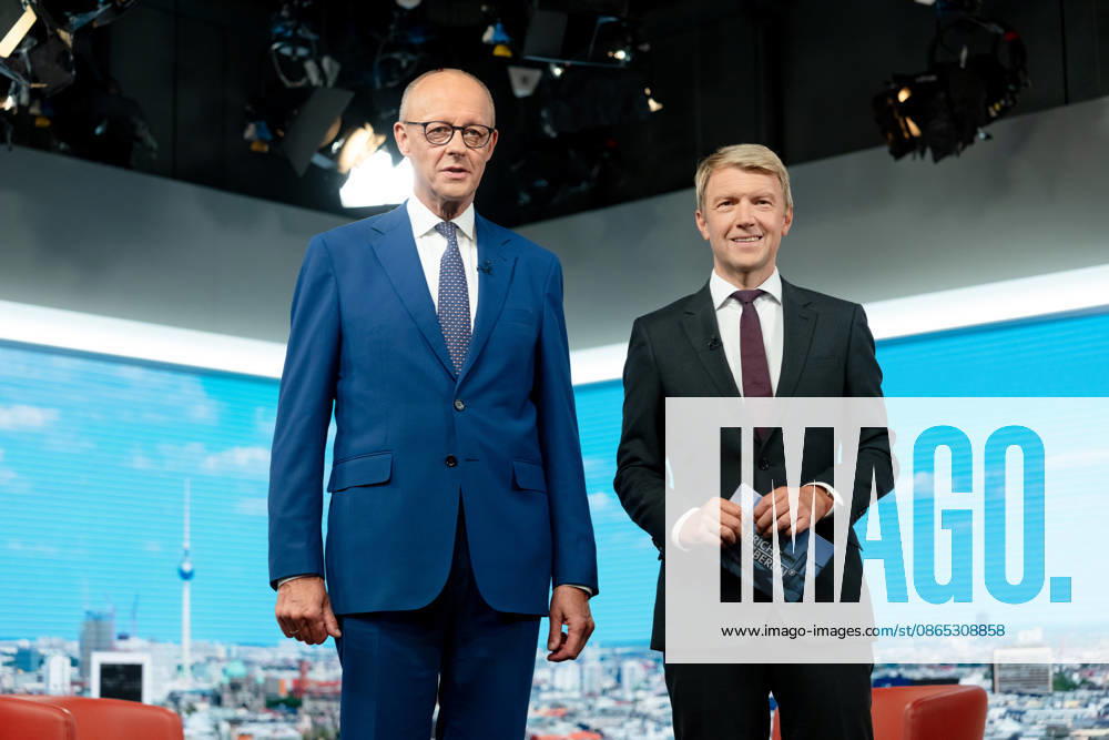 ARD Summer Interview, Federal Chancellor, Friedrich Merz, Berlin, ARD Summer Interview, Federal Chancellor, Friedrich Merz, CDU, Host, Markus Preiß, ARD Berlin Capital Studio, Berlin, GER