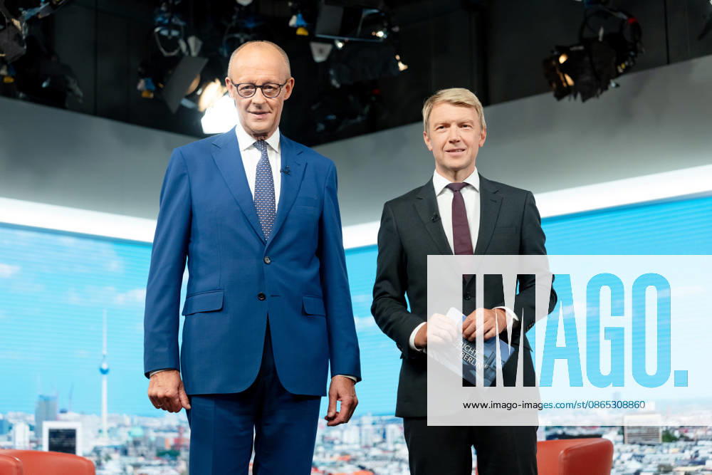 ARD Summer Interview, Federal Chancellor, Friedrich Merz, Berlin, ARD Summer Interview, Federal Chancellor, Friedrich Merz, CDU, Host, Markus Preiß, ARD Berlin Capital Studio, Berlin, GER