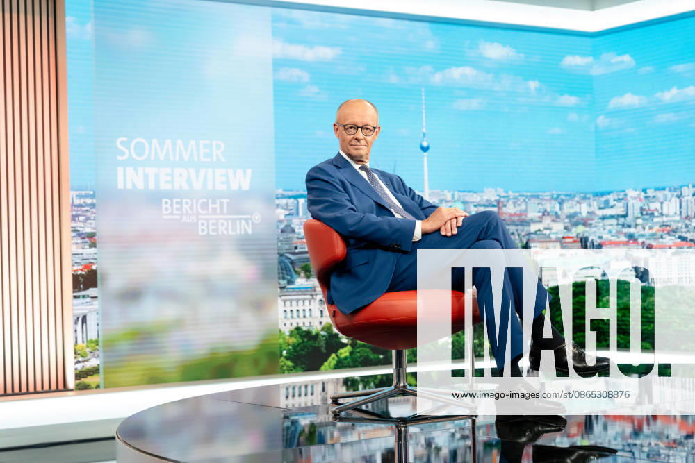 ARD Summer Interview, Federal Chancellor, Friedrich Merz, Berlin, ARD Summer Interview, Federal Chancellor, Friedrich Merz, CDU, Host, Markus Preiß, ARD Berlin Capital Studio, Berlin, GER