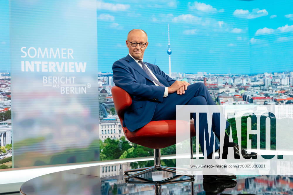 ARD Summer Interview, Federal Chancellor, Friedrich Merz, Berlin, ARD Summer Interview, Federal Chancellor, Friedrich Merz, CDU, Host, Markus Preiß, ARD Berlin Capital Studio, Berlin, GER
