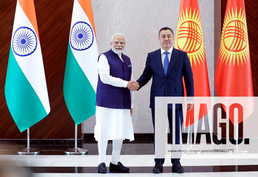 PM Modi meets Kyrgyzstan s President, Sadyr Japarov Bishkek Kyrgyzstan , Aug 31 (ANI): Prime Minister Narendra Modi meets with Kyrgyzstan s President, Sadyr Japarov, in Bishkek on Monday. (Narendra Modi Photo Gallery ANI Photo) Bishkek Kyrgyzstan