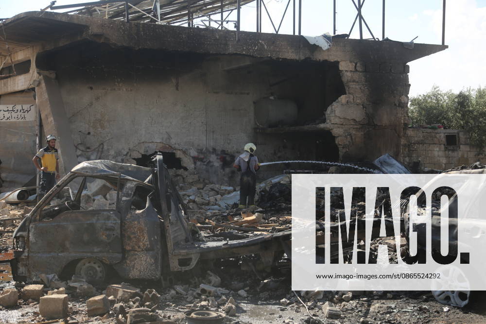 Explosion in Syria’s Idlib kills 5 IDLIB, SYRIA - SEPTEMBER 01: The explosion heavily damages nearby buildings and vehicles after an ammunition-laden vehicle explodes in Syria’s northwestern Idlib province, killing five people and injuring 10 others, according to initial reports, on September 01, 2026. Kasim Yusuf Anadolu Idlib Suriye. Editorial use only. Please get in touch for any other usage.