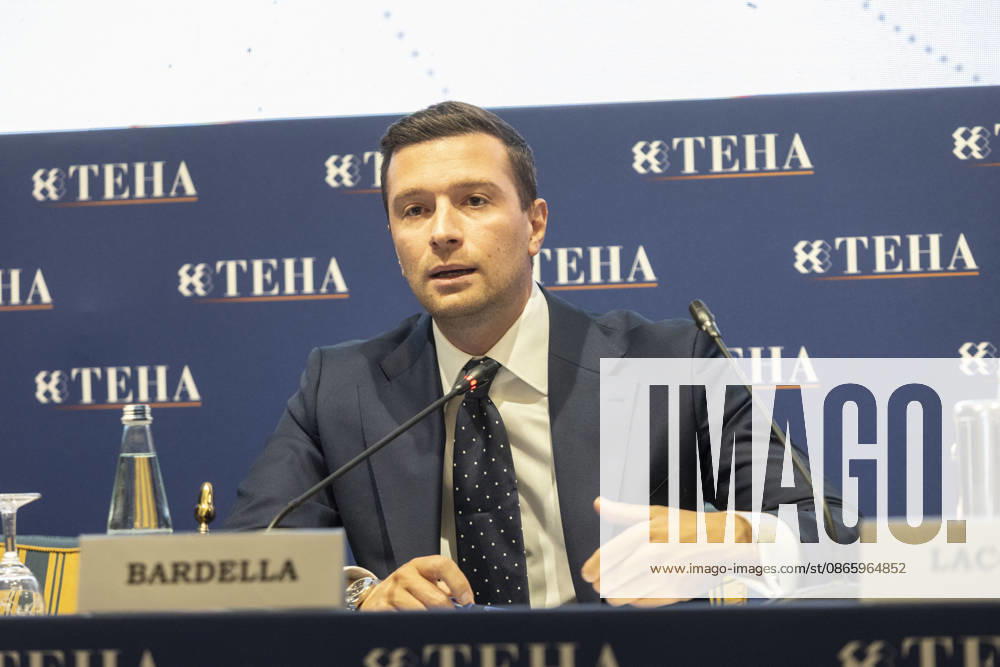 Jordan Bardella at the TEHA 2026 - Cernobbio The speech of MEP Jordan Bardella, president of Rassemblement National at the TEHA 2026 Forum, The European House Ambrosetti Forum 2026, Intelligence on the World, Europe, and Italy, on September 5, 2026, at Villa d Este in Cernobbio, Como, Italy. Photo by Francesco Enriquez IPA ABACAPRESS.COM Como Italy