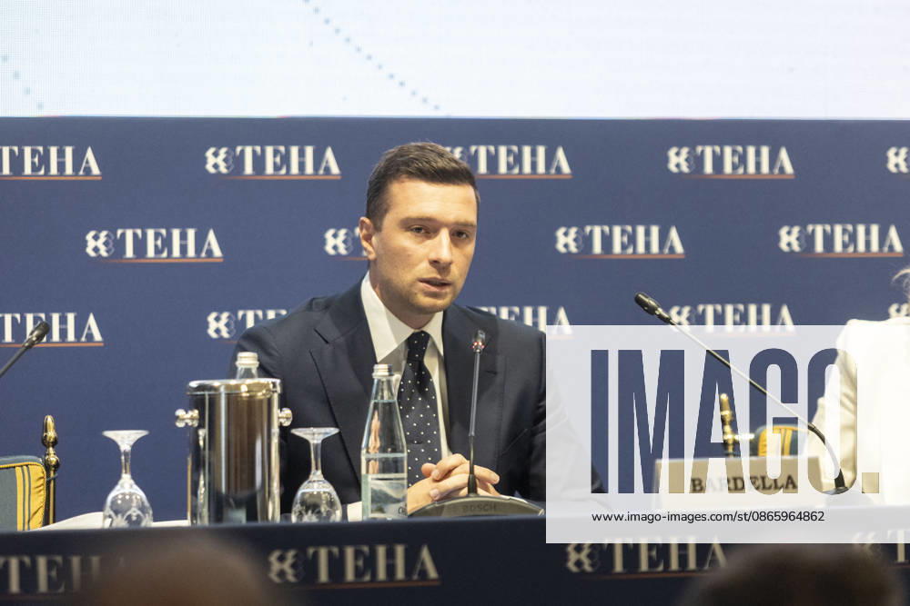 Jordan Bardella at the TEHA 2026 - Cernobbio The speech of MEP Jordan Bardella, president of Rassemblement National at the TEHA 2026 Forum, The European House Ambrosetti Forum 2026, Intelligence on the World, Europe, and Italy, on September 5, 2026, at Villa d Este in Cernobbio, Como, Italy. Photo by Francesco Enriquez IPA ABACAPRESS.COM Como Italy
