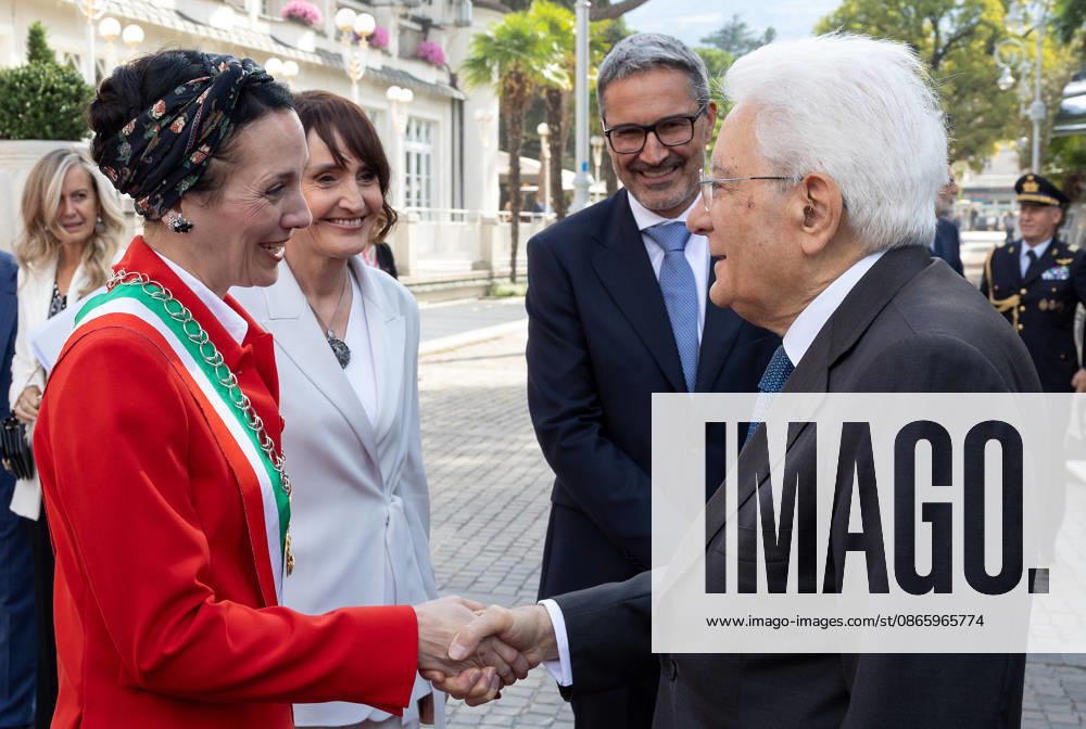 The mayor of Merano, Katharina Johanna Zeller, welcomes the President of the Republic Sergio Mattarella to the ceremony on the occasion of the Day of Autonomy , Merano, 05 09 2026 Merano Italy - ZUMAa289 20260905_zia_a289_010