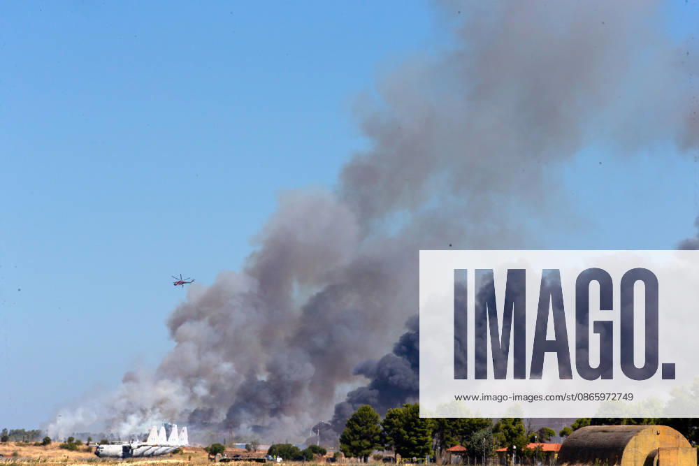 (260905) -- ATHENS, Sept. 5, 2026 -- Smoke rises after an F-4 Phantom fighter jet crashed during the Athens Flying Week air show in Tanagra Air Base, Greece, Sept. 5, 2026. An F-4 Phantom aircraft crashed on Saturday afternoon during the Athens Flying Week air show at Tanagra Air Base, Greek national broadcaster ERT reported. According to ERT, the aircraft suddenly lost altitude and crashed just minutes after the Hellenic Air Force flight demonstration began. No injuries have been reported among spectators. There has been no official information on whether the two pilots used the aircraft s ejection system. ) GREECE-F-4 PHANTOM AIRCRAFT-CRASH MariosxLolos