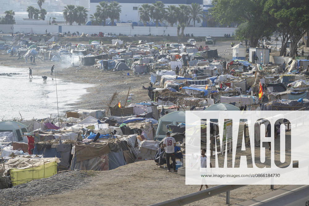 Settlements Continue on El Trampolín Beach Settlements on El Trampolín Beach, as of September 7, 2026, in Ceuta, Spain. Despite having been evicted, the encampment on El Trampolín Beach resembles a makeshift city and remains occupied by people who continue to arrive in Ceuta. SEPTEMBER 7, 2026 Ceuta, Spain