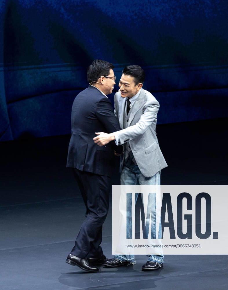 Andy Lau, brand ambassador for Ultimate Design, speaks at the launch event for the Huawei tri-fold Mate XT 2 on September 7, 2026 in Guangzhou, Guangdong Province of China. Huawei unveiled its new tri-fold smartphone featuring a next-generation chip.