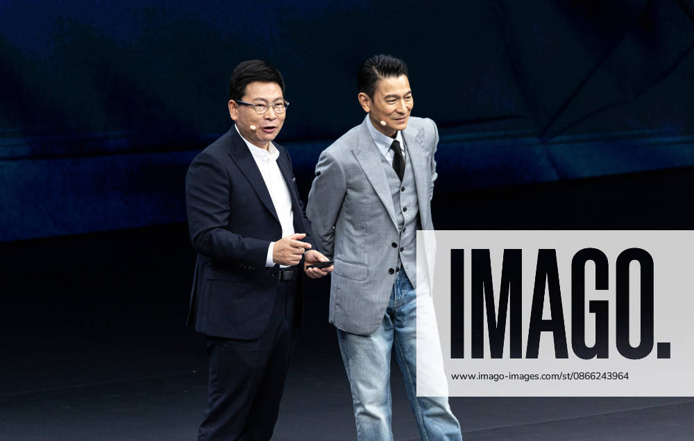 Andy Lau, brand ambassador for Ultimate Design, speaks at the launch event for the Huawei tri-fold Mate XT 2 on September 7, 2026 in Guangzhou, Guangdong Province of China. Huawei released its latest tri-fold smartphone featuring a new generation chip.