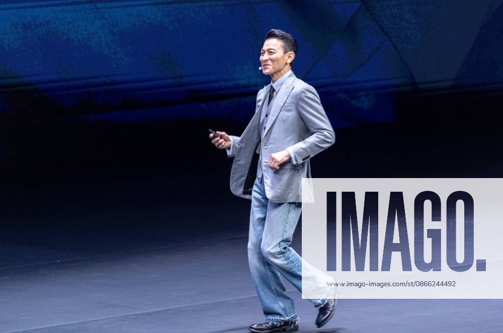 Andy Lau, brand ambassador for Ultimate Design, attends the launch event for the Huawei tri-fold Mate XT 2 and speaks on September 7, 2026 in Guangzhou, Guangdong Province of China. Huawei released its new tri-fold smartphone featuring a next-generation chip.