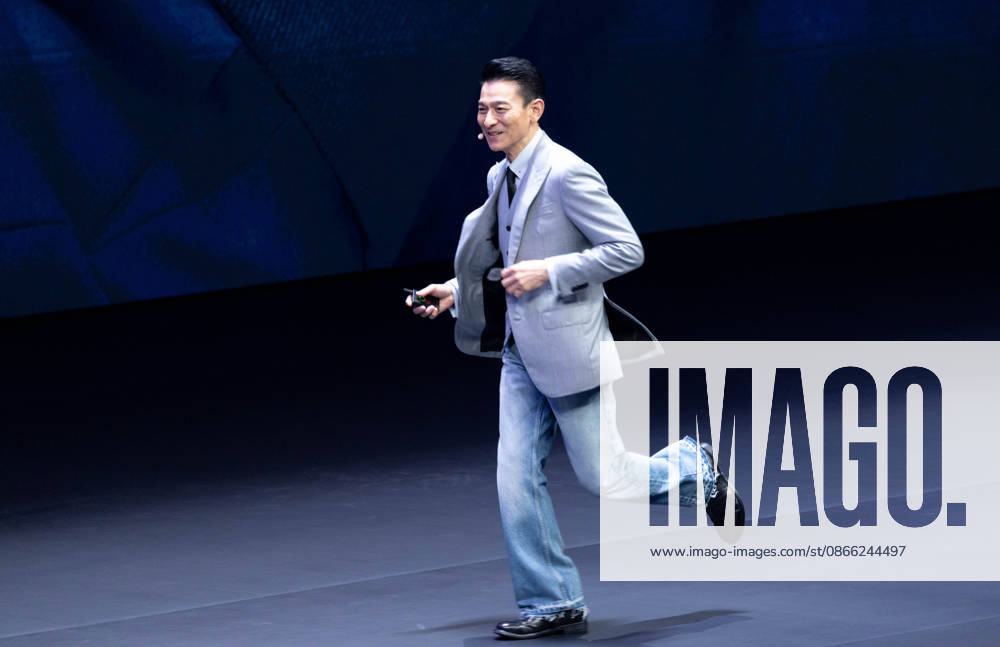 Andy Lau, brand ambassador for Ultimate Design, speaks at the launch event for the Huawei tri-fold Mate XT 2 Ultimate Design on September 7, 2026 in Guangzhou, Guangdong Province of China. The new device features a next-generation chip with a 42 percent performance improvement.