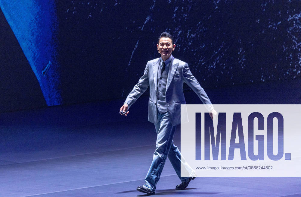 Andy Lau, brand ambassador for Ultimate Design, speaks at the launch event for the Huawei tri-fold Mate XT 2 on September 7, 2026 in Guangzhou, Guangdong Province of China. Huawei unveiled its latest tri-fold smartphone featuring a new generation chip.