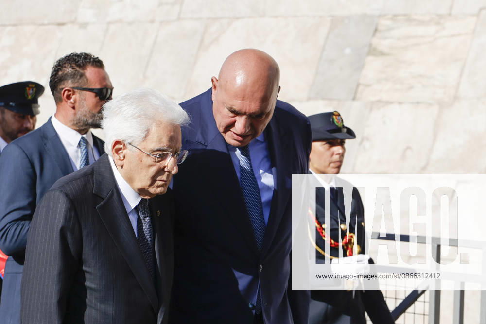 President of the Republic Sergio Mattarella and Minister of Defense Guido Crosetto. Commemorative ceremony on the occasion of the 83rd anniversary of the Defense of Rome at Porta San Paolo and the Parco della Resistenza on September 8, Rome, September 8, 2026. Rome ITALY - ZUMAa289 20260908_zia_a289_219