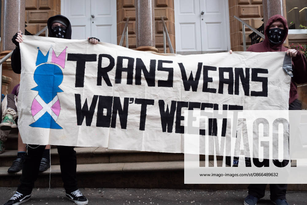 Transgender rights activists and allies held a protest outside the Glasgow office of the Equality and Human Rights Commission, opposing its ongoing stance, final proposals and guidance concerning the exclusion of transgender people from single-sex spaces and gendered services. Organised by Trans Weans Wont Wheesht, campaigners called on the equalities watchdog to respect trans rights and urged further outreach to local politicians. Glasgow UK - ZUMAs357 20260910_zip_s357_005