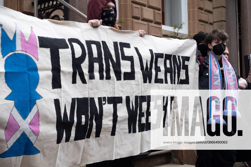 Transgender rights activists and allies held a protest outside the Glasgow office of the Equality and Human Rights Commission, opposing its ongoing stance, final proposals and guidance concerning the exclusion of transgender people from single-sex spaces and gendered services. Organised by Trans Weans Wont Wheesht, campaigners called on the equalities watchdog to respect trans rights and urged further outreach to local politicians. Glasgow UK - ZUMAs357 20260910_zip_s357_007