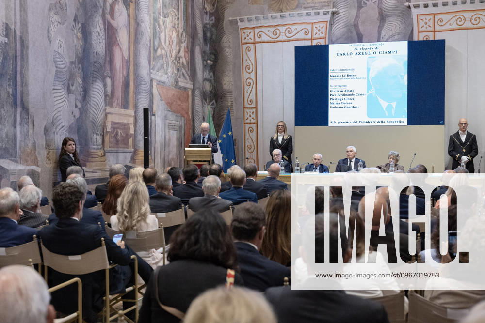 President of the Republic Sergio Mattarella speaks at the commemoration ceremony for President Emeritus Carlo Azeglio Ciampi, on the 10th anniversary of his death, Rome, 16 09 2026 Rome Italy - ZUMAa289 20260916_zia_a289_016