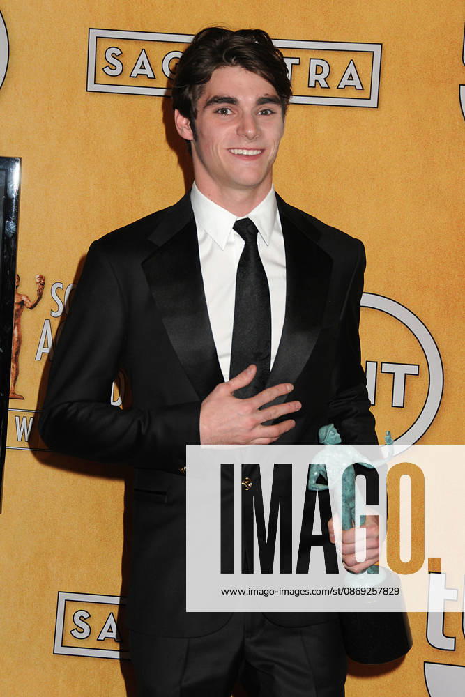 Los Angeles, California - RJ Mitte. 20th Annual Screen Actors Guild Awards - Press Room held at The Shrine Auditorium. USA - ZUMAa123 20261012_zaa_a123_014