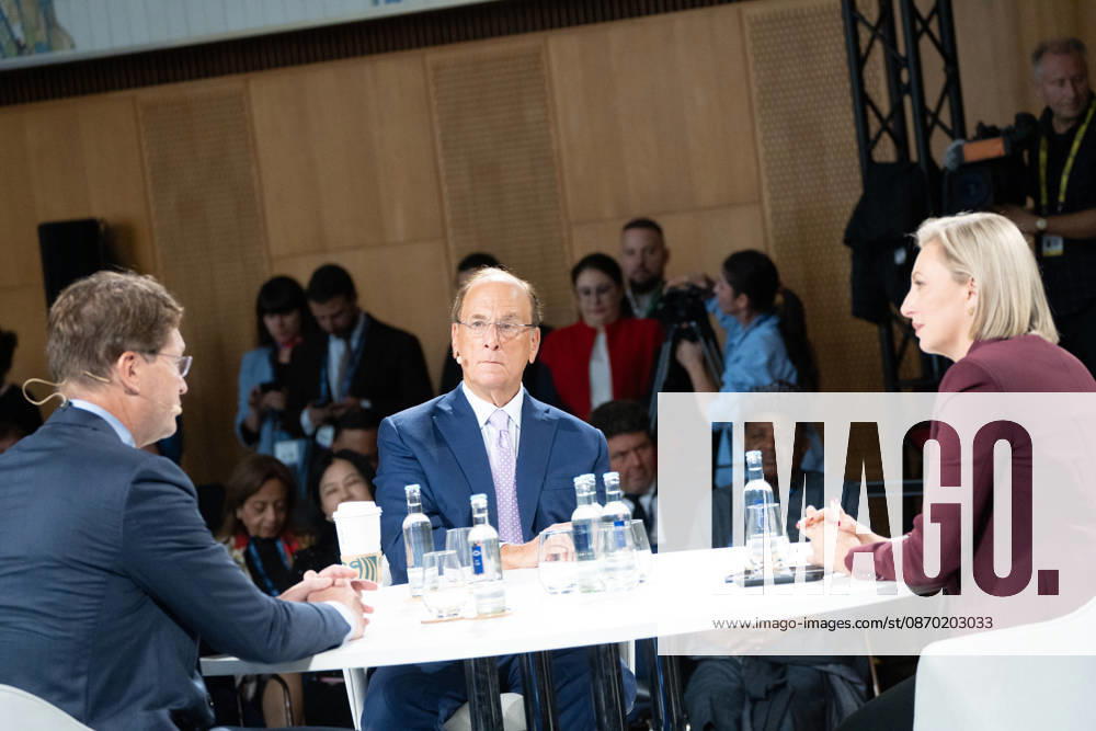 Larry Fink - Laurence Douglas Fink , CEO von BlackRock, diskutiert auf dem Berlin Global Dialog im früheren Staatsratsgebäude der DDR, im Gespräch mit Ola Källenius, CEO Mercedes-Benz Group AG (links im Bild);Berlin Global Dialogue 2026 BGD 2026 Motto Advancing Alliances for a New Era, Berlin Berlin Deutschland ESMT