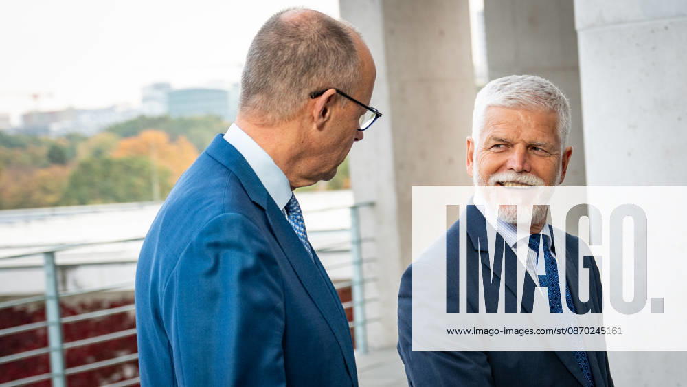 Chancellor Friedrich Merz welcomes Petr Pavel, President of the Czech Republic, to the Federal Chancellery; Czech President at the Federal Chancellery, Berlin, Germany; Berlin, Berlin, Germany; Federal Chancellery