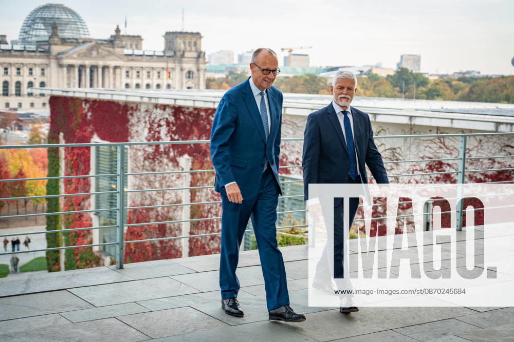 Chancellor Friedrich Merz welcomes Petr Pavel, President of the Czech Republic, to the Federal Chancellery; Czech President at the Federal Chancellery, Berlin, Germany; Berlin, Berlin, Germany; Federal Chancellery