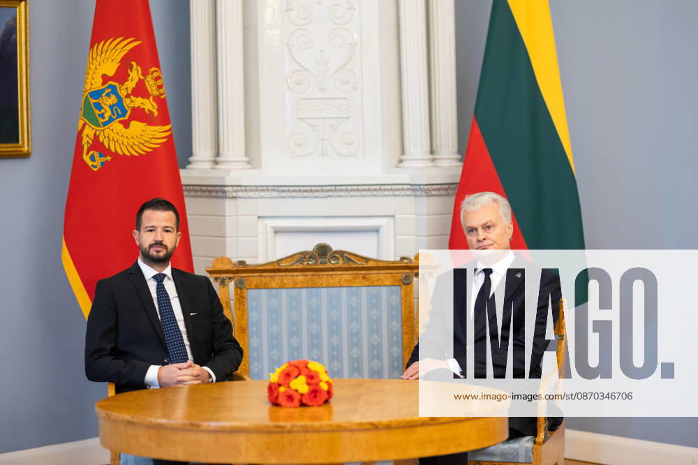 Lietuvos Respublikos Prezidentas Gitanas Nauseda prieme i Lietuva atvykusi Juodkalnijos Prezidenta Jakova Milatoviciu. Vilnius, 2026-10-22