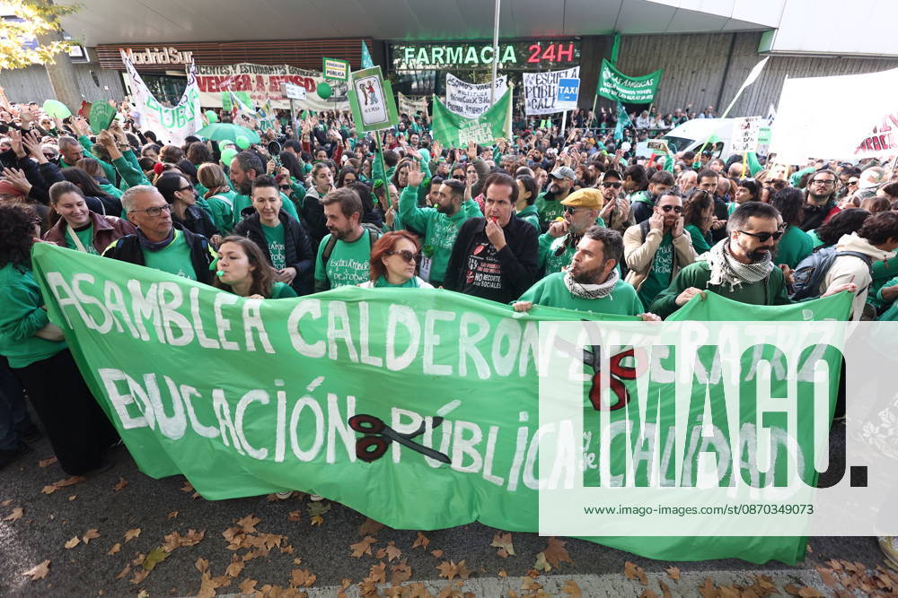 Rally at the Madrid Regional Assembly in Support of the Indefinite Education Strike Several people at a rally in support of public education, in front of the Madrid Regional Assembly, on October 22, 2026, in Madrid, Spain. Public school teachers in the Community of Madrid began an indefinite strike on October 14 to demand more resources and better working conditions. The strike was called by the unions CCOO, CGT, CNT, Solidaridad Obrera, STEM, and UGT, as well as by the teachers’ advocacy groups Educación Especial Digna, Menos Lectivas, and Queremos FP. Among their main demands are the restoration of a maximum of 17 teaching periods per week in secondary education and vocational training, and 22 in elementary school, and a reduction