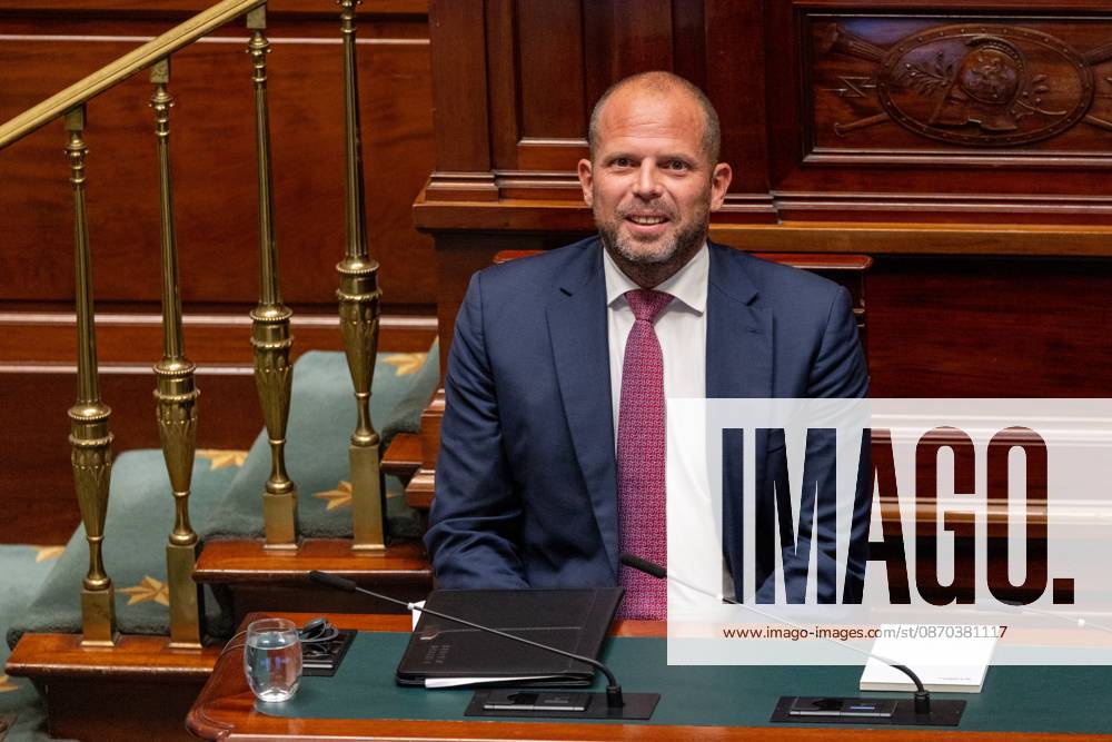 Minister of Defence and Foreign Trade Theo Francken pictured during a plenary session of the Chamber at the federal parliament in Brussels, Thursday 22 October 2026. NICOLASxMAETERLINCK 190657282