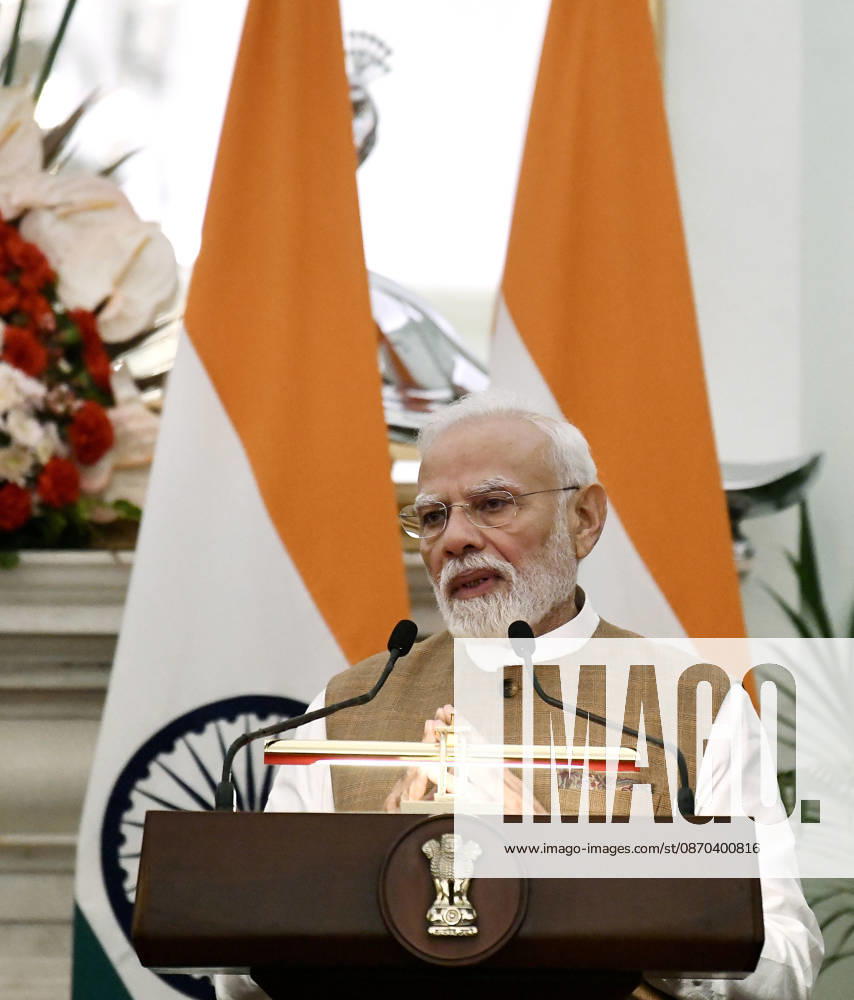 Poland PM Donald Tusk in India New Delhi, Oct 22 (ANI): Prime Minister Narendra Modi speaks during the Joint Press Statement with his Polish counterpart Donald Tusk (unseen) at Hyderabad House, in New Delhi on Thursday. NEW DELHI Delhi India