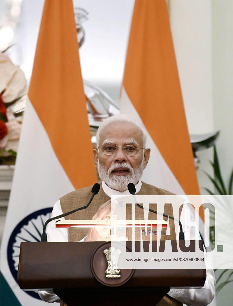 Poland PM Donald Tusk in India New Delhi, Oct 22 (ANI): Prime Minister Narendra Modi speaks during the Joint Press Statement with his Polish counterpart Donald Tusk (unseen) at Hyderabad House, in New Delhi on Thursday. NEW DELHI Delhi India