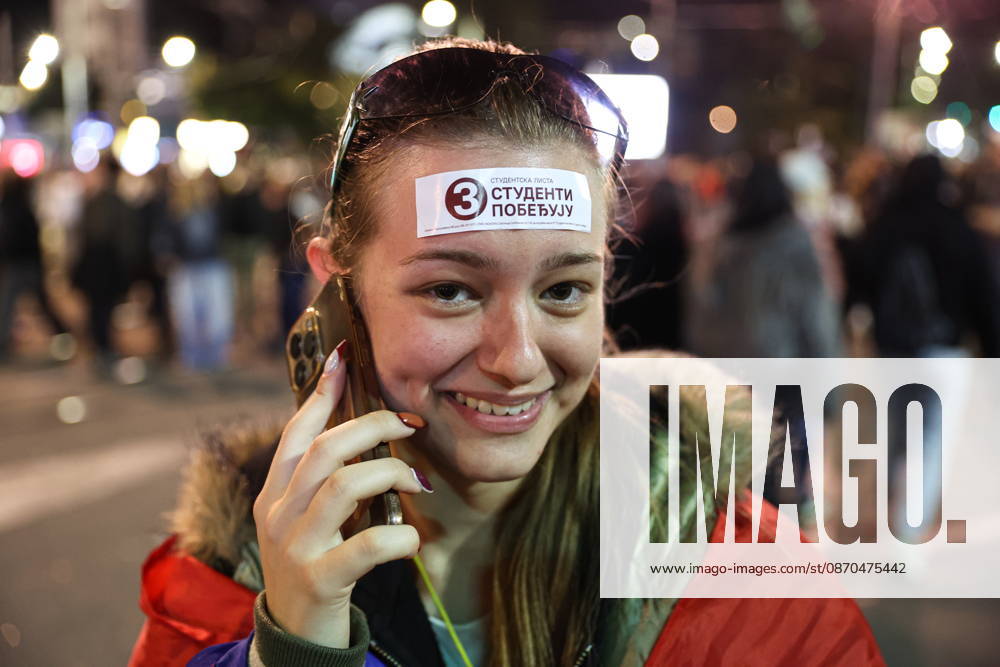 SERBIA, BELGRADE - OCTOBER 22, 2026: A woman poses during a rally held by the Student List movement ahead of the 2026 Serbian parliamentary election scheduled for October 25. Alexander Ryumin TASS 99800944