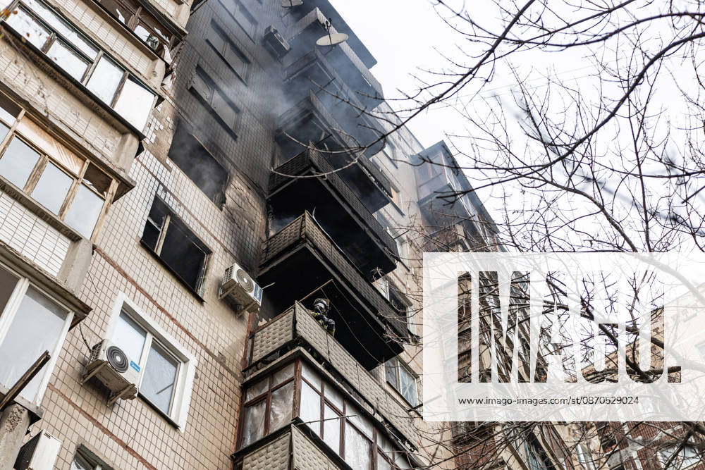 Russian drone attack on a residential building in Kramatorsk KRAMATORSK, UKRAINE - OCTOBER 23: Ukrainian firefighters put out a fire following a Russian drone attack on a residential building in Kramatorsk, Ukraine, 23 October 2026 Diego Herrera Carcedo Anadolu Kramatorsk Ukraine. Editorial use only. Please get in touch for any other usage.