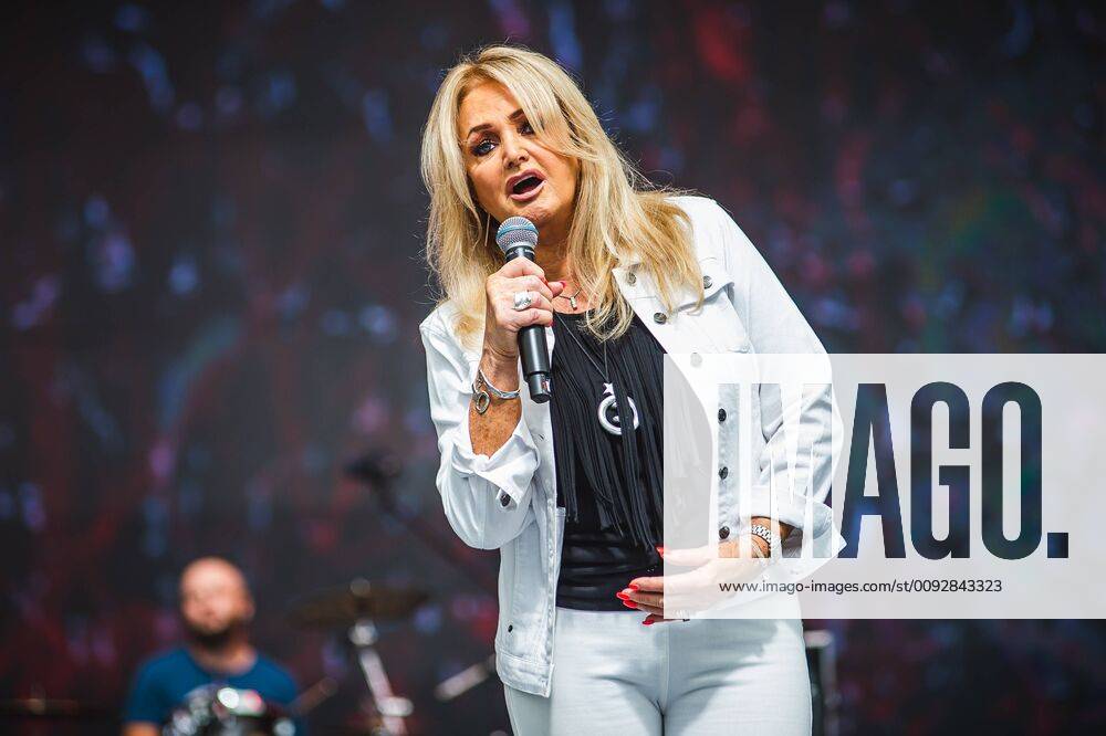 Bonnie Tyler at theTop of the Top Sopot Festival Bonnie Tyler rehearses before the concert at the Top of the Top Sopot Festival on August 13, 2019 in Sopot, Poland. EN_01389386_0174