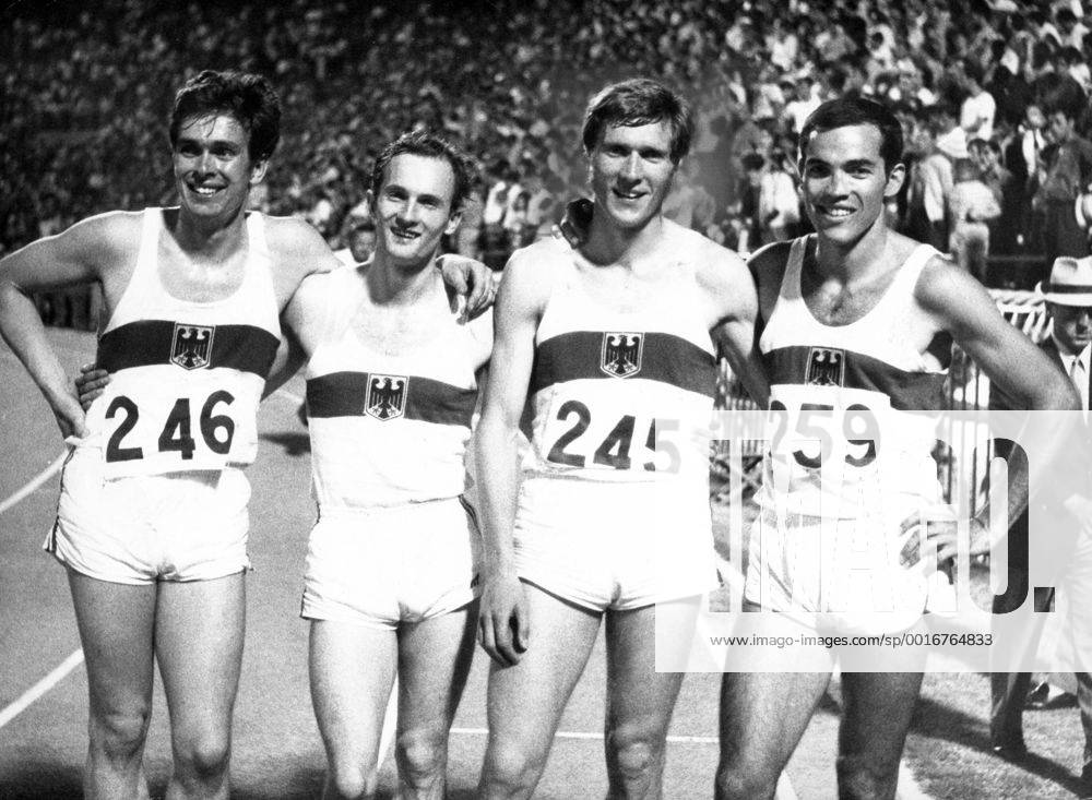 LeichtathletikEM in Athen, 4 x 400 m Staffel der BR Deutschland, v.li