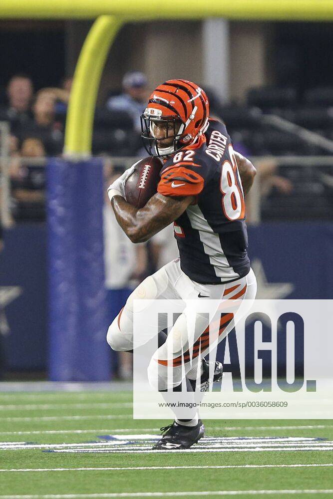 Cincinnati Bengals tight end Cethan Carter (82) after an NFL football  preseason game between the Indianapolis