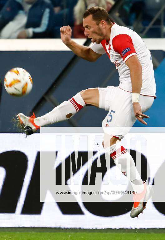 Vladimir Coufal of SK Slavia Prague in action during the Group C match of  the UEFA Europa League between FC Zenit Saint Petersburg and SK Slavia  Prague at Saint Petersburg Stadium on
