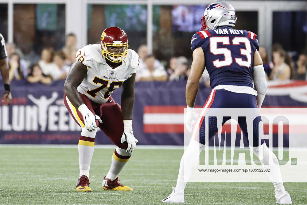 Washington Football Team offensive tackle Cornelius Lucas (78) warms up  before an NFL football game against the New York Giants on Sunday, Jan. 9,  2022, in East Rutherford, N.J. (AP Photo/Adam Hunger