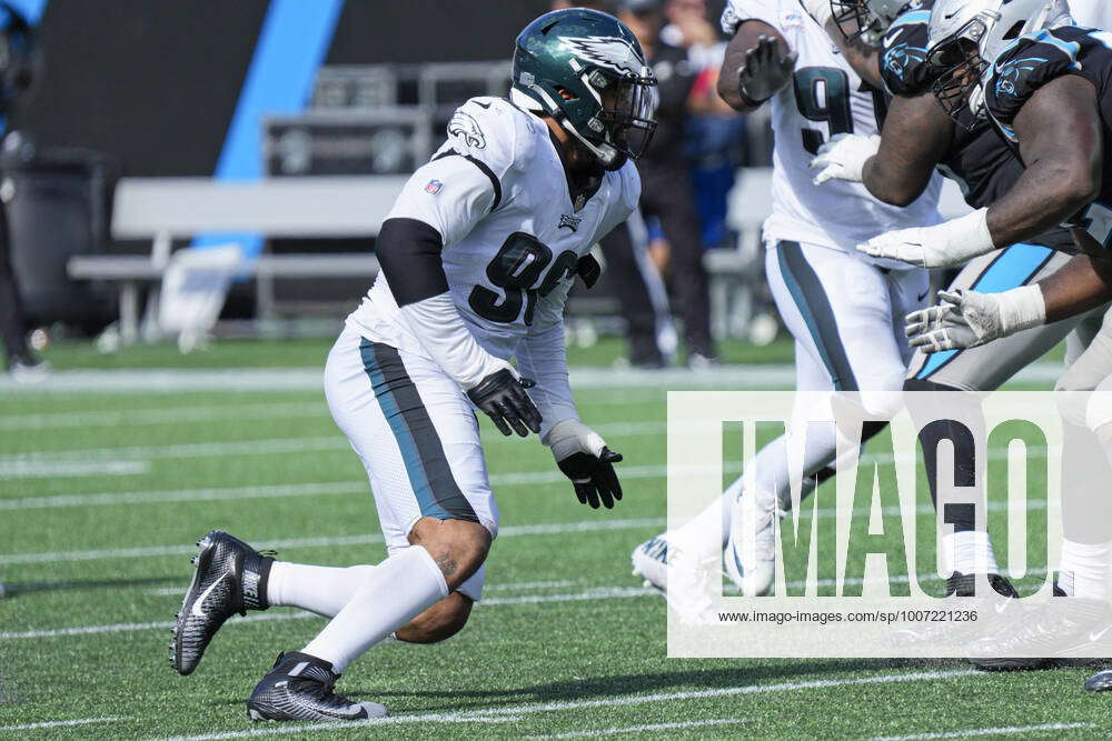 Philadelphia Eagles defensive end Derek Barnett (96) during an NFL football  game agaist the Carolina Panthers, Sunday, Oct. 10, 2021, in Charlotte,  N.C. (AP Photo/Brian Westerholt Stock Photo - Alamy