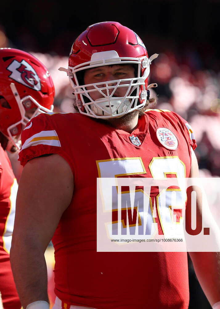 KANSAS CITY, MO - DECEMBER 12: Kansas City Chiefs center Creed Humphrey  (52) after an NFL game between the Las Vegas Raiders and Kansas City Chiefs  on Dec 12, 2021 at GEHA