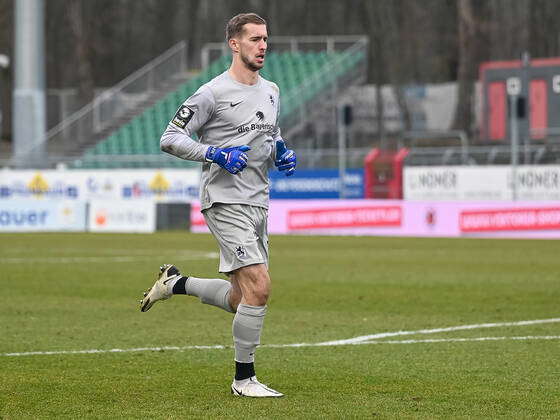 on the ground: Marco Hiller, goalwart (Munich 1860), Ayguen YLDIRIM (Verl)  after duels, action, Stock Photo, Picture And Rights Managed Image. Pic.  PAH-141549900