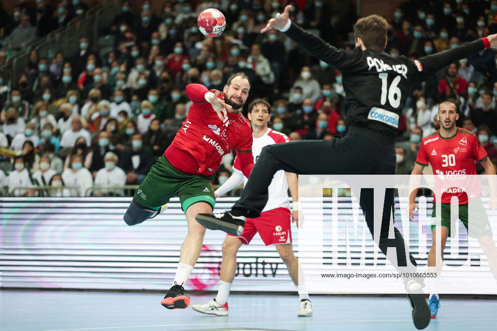 Guimaraes, Portugal. 17th Mar, 2022. Guimarães, 03/17/2022 - The Portugal  national team received the Swiss national team tonight, at the Multipurpose  Pavilion of Guimarães, in a Play-Off game for the 2023 Handball