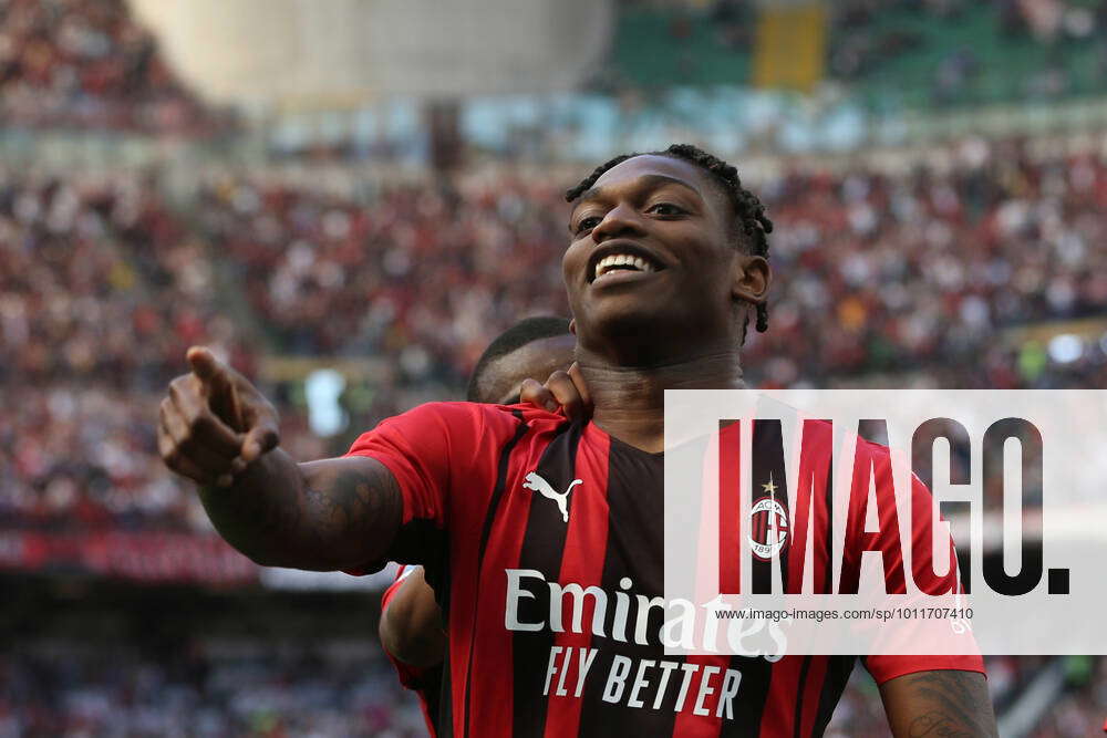 Rafael Leao (AC Milan) celebrates after scoring his side's first goal of  the match during AC