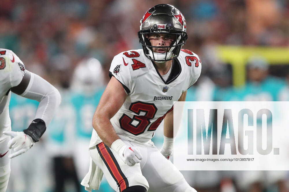 TAMPA, FL - AUGUST 13: Tampa Bay Buccaneers defensive back Nolan Turner  (34) drops into coverage