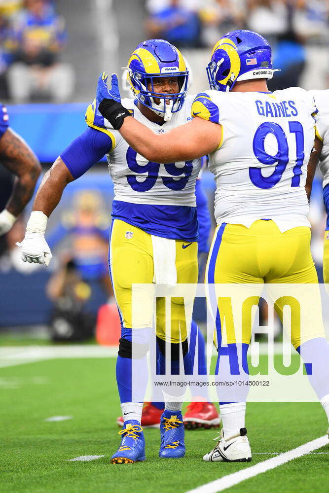 Los Angeles Rams defensive end Aaron Donald (99) during a NFL game against  the Tennessee Titans, Sunday, Nov. 7, 2021, in Inglewood, the Titans defeat  Stock Photo - Alamy