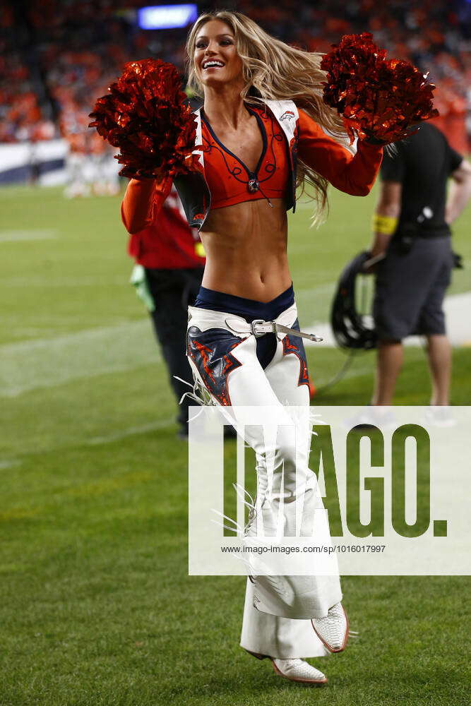 DENVER, CO - OCTOBER 06: A Denvers Broncos Cheerleader preforms