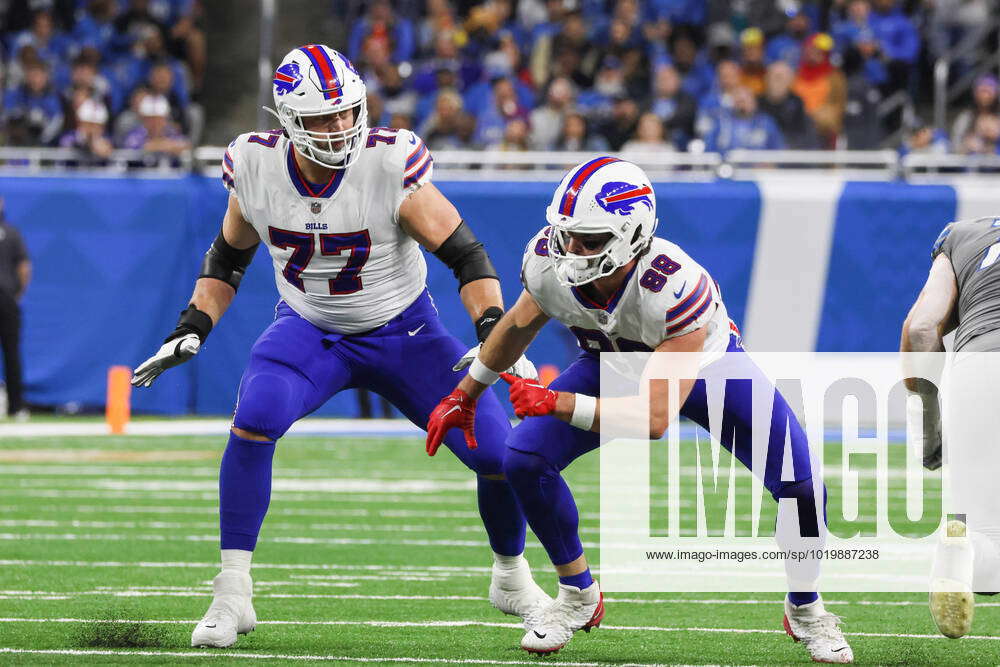 Detroit Lions vs Buffalo Bills Buffalo Bills offensive tackle David  Quessenberry (77) walks off the