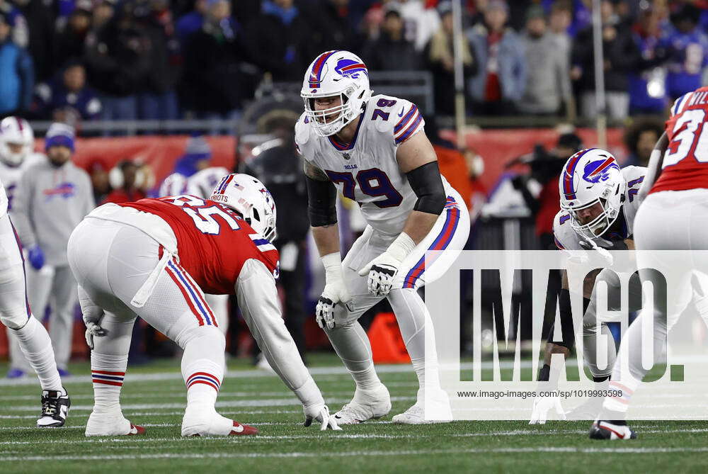 Buffalo Bills offensive tackle Spencer Brown (79) during the second half of  an NFL football game, Thursday, Dec. 1, 2022, in Foxborough, Mass. (AP  Photo/Steven Senne Stock Photo - Alamy