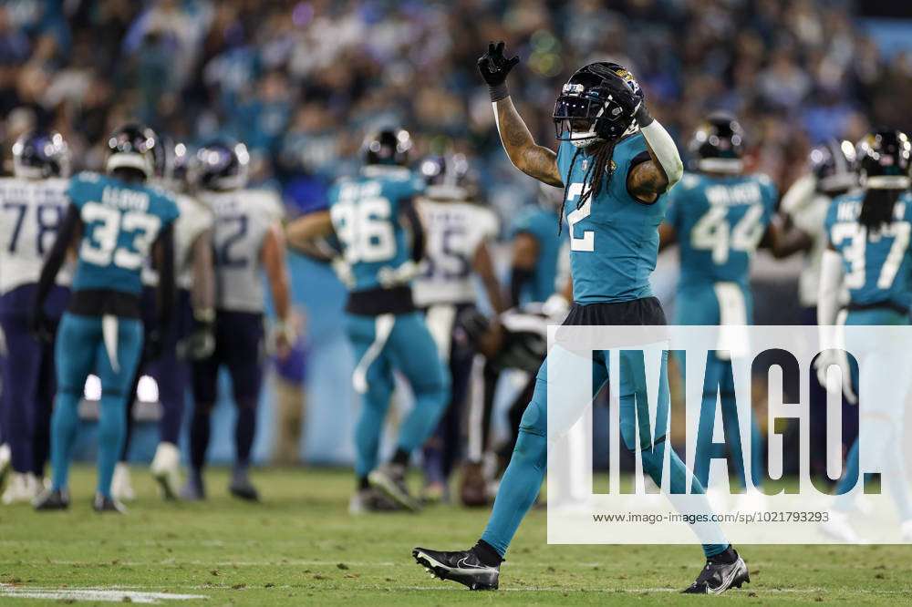 Jacksonville, FL, USA. 7th Jan, 2023. Jacksonville Jaguars safety Rayshawn  Jenkins (2) is introduced before a game against the Tennessee Titans in  Jacksonville, FL. Romeo T Guzman/CSM/Alamy Live News Stock Photo 