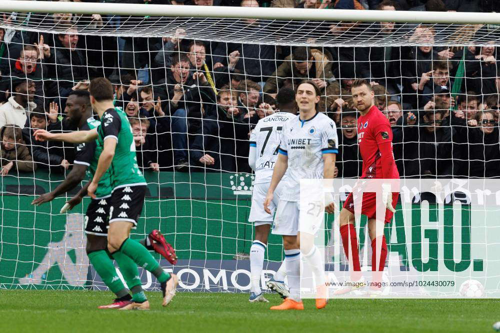 Cercle S Kevin Denkey Celebrates After Scoring During A Soccer Match ...