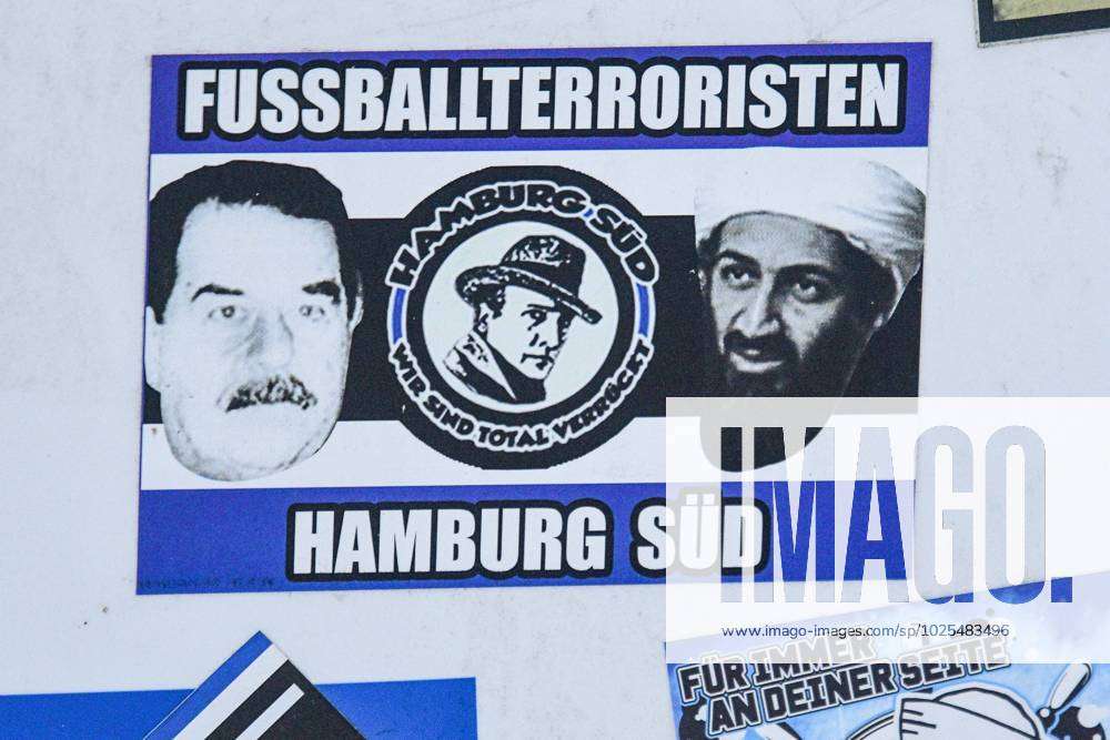 Aufkleber Kunst fragwürdiger Humor der HSV Fans Hamburg Süd Hans Albers  Saddam Hussein Osama bin